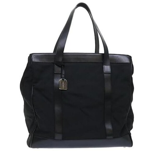 GUCCI Tote Bag Nylon and Leather Black - Picture 1 of 13
